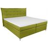 Boxspringbett mit Topper 180x200cm Fabio, Grün - Grün, MODERN, Textil (180/200cm)