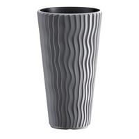 Kaspó Sandy Slim 40cm - szürke, műanyag (40cm)