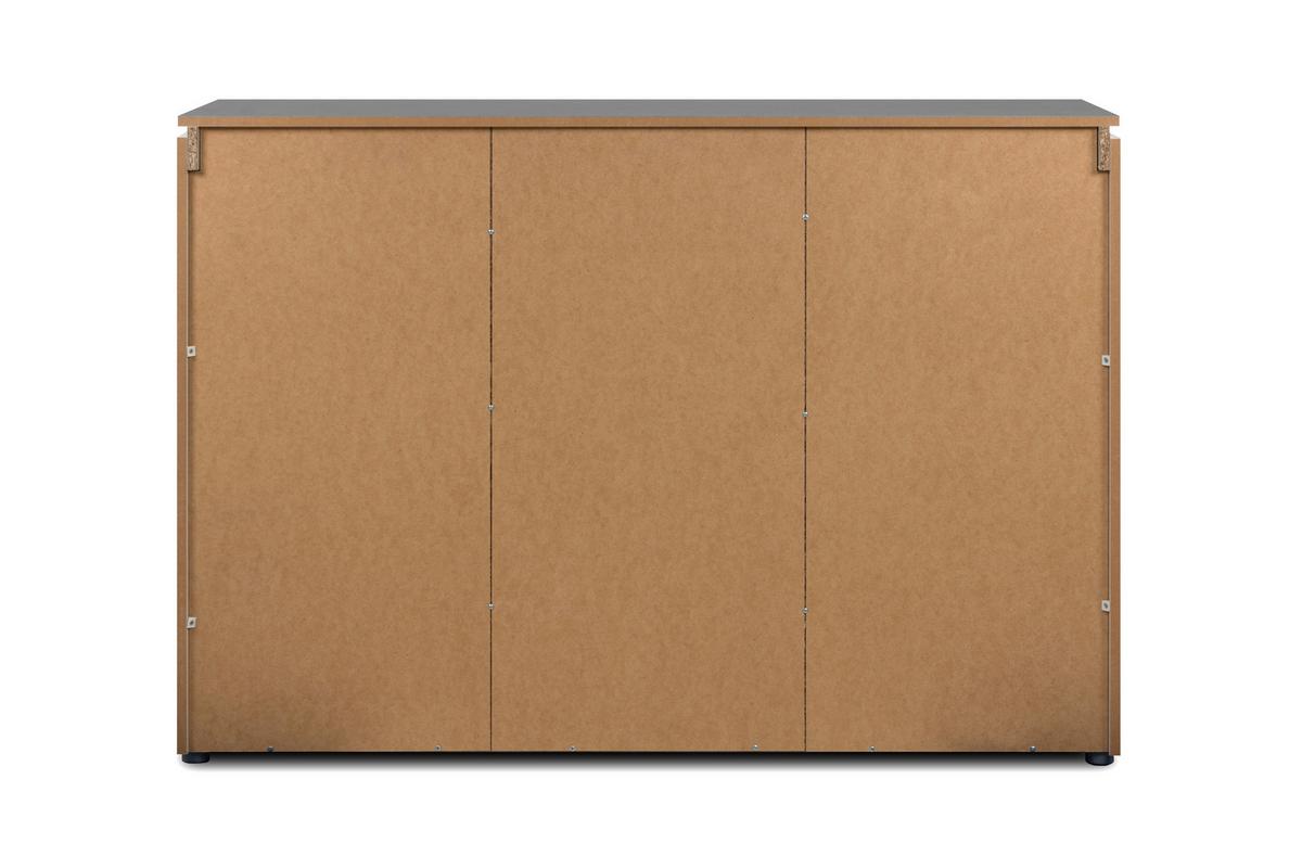 Kommode 133 Cm Brest, Weiß - Weiß Hochglanz/Silberfarben, Design, Holzwerkstoff (133/92/40cm) - Livetastic