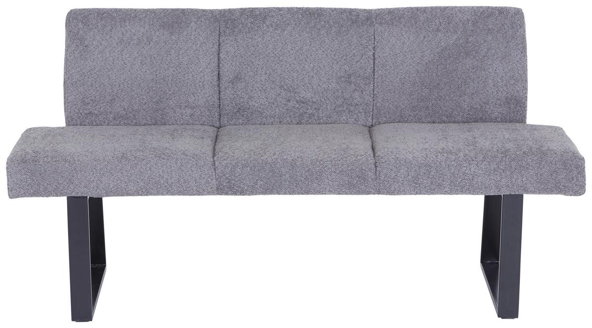 Sitzbank Grau Tampa 166x82x61 Cm - Schwarz/Grau, MODERN, Textil/Metall (166/82/61cm) - MID.YOU