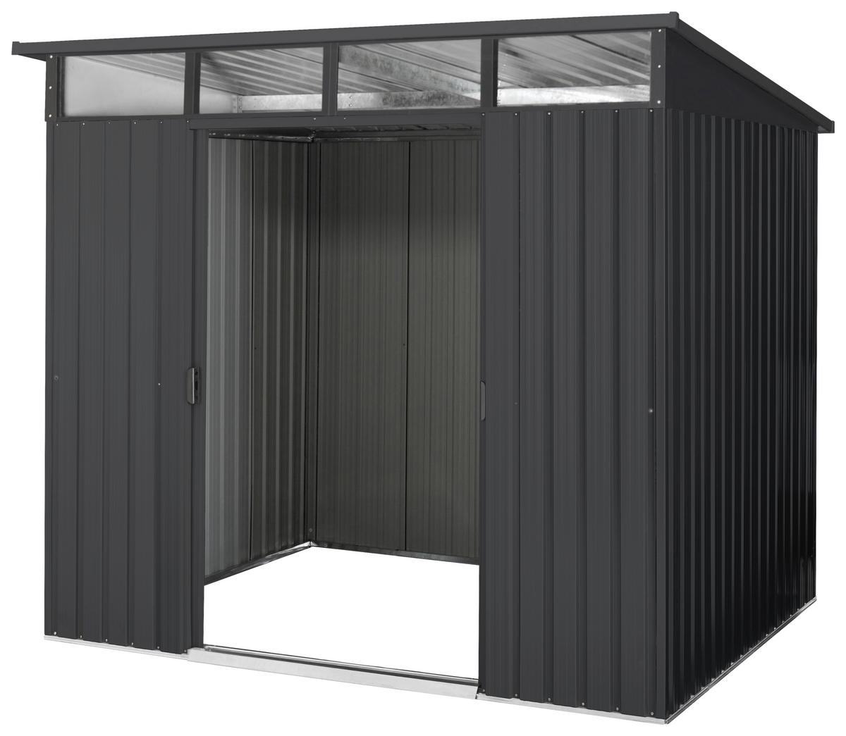 Gerätehaus Ohne Boden 238x203x278 - Anthrazit, Basics, Metall (238/203/278cm)