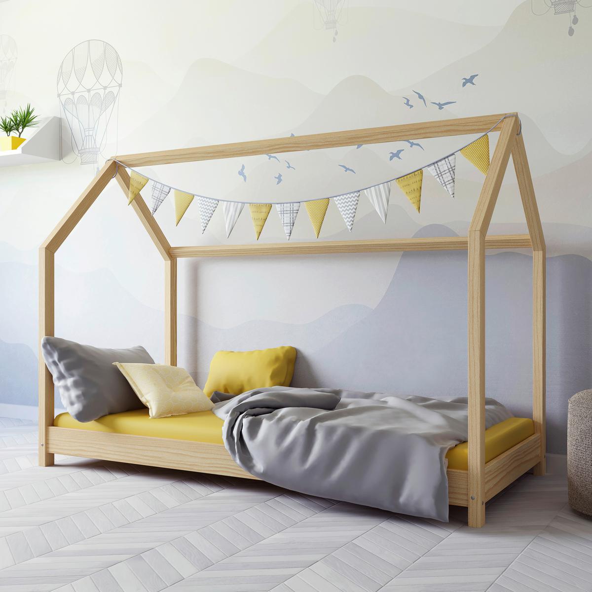 Hausbett Bella Kieferfarben B: 80cm - Birkefarben/Kieferfarben, MODERN, Holz (80/160cm) - MID.YOU