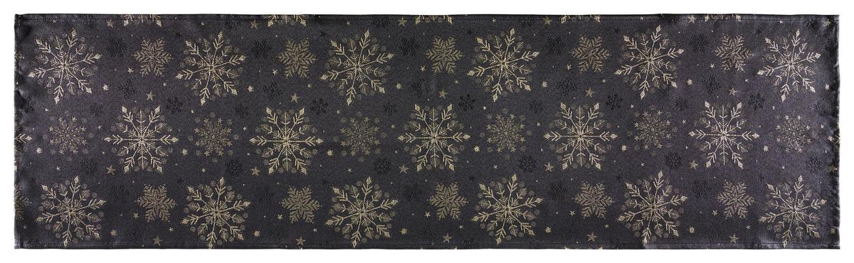 Asztali Futó Snowy Kb. 40/140cm - fekete/aranyszínű, Romantik / Landhaus, textil (40/140cm) - James Wood