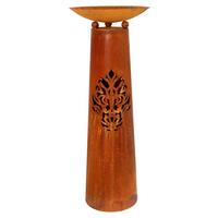 Dekosäule Mit Schale Metall Rostbraun H: 107 Cm - Rostfarben, Basics, Metall (30/107/30cm)