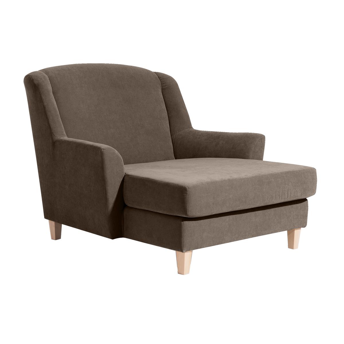 Big Sessel Mit Armlehnen Judith Velours Sahara - Naturfarben/Sahara, MODERN, Textil (136/107/142cm) - Max Winzer