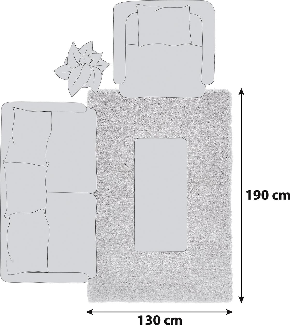 Hochflor Teppich Hellgrau Relaxx 130x190 cm - Hellgrau, KONVENTIONELL, Textil (130/190cm) - Esprit