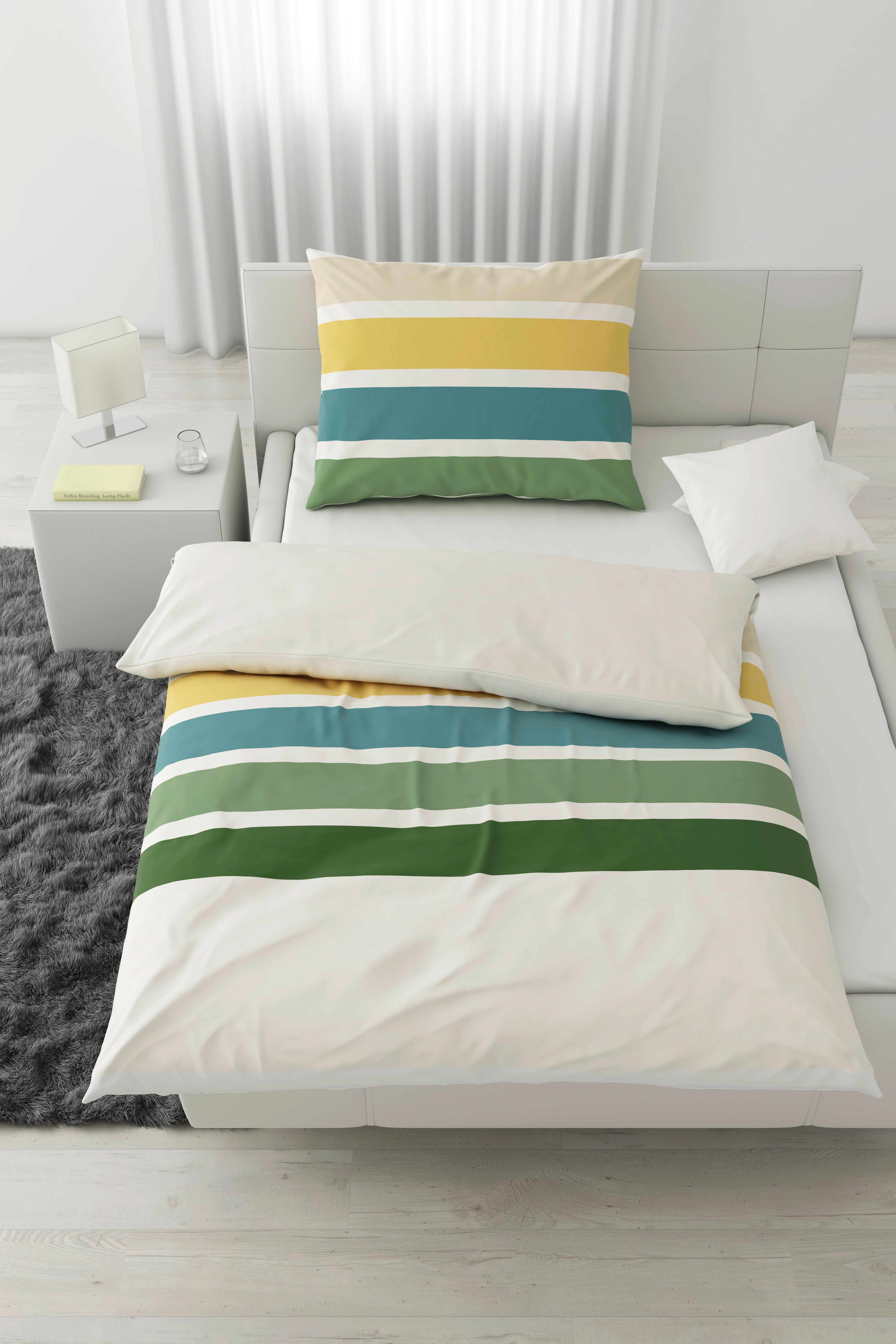 POVLEČENÍ Silke, 140/200cm - zelená/žlutá, Moderní, textil (140/200cm) - Modern Living