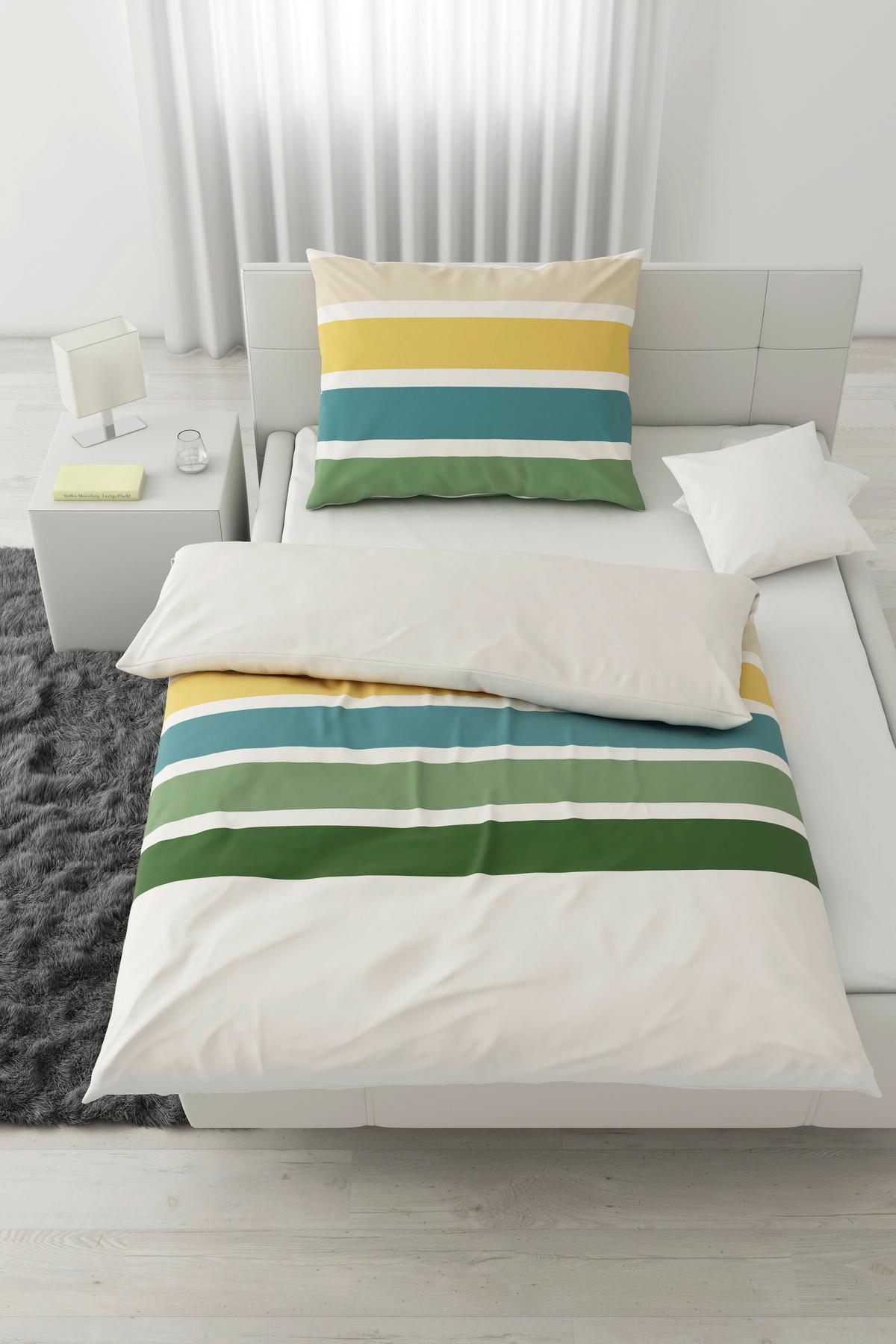 POVLEČENÍ Silke, 140/200cm - zelená/žlutá, Moderní, textil (140/200cm) - Modern Living