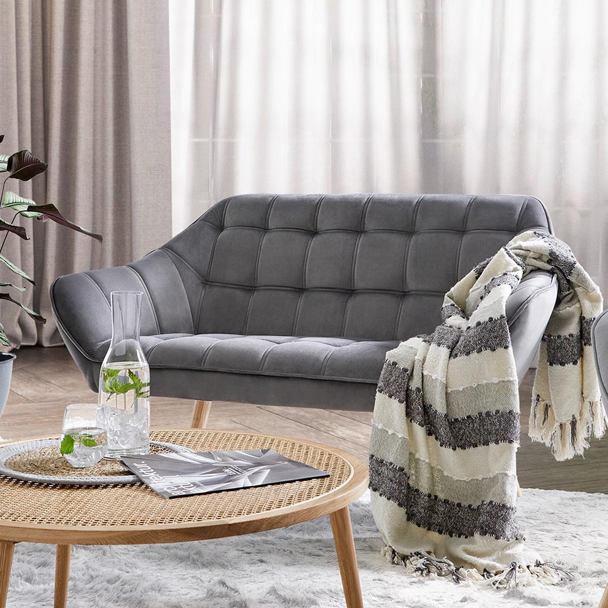 Pohovka MONIQUE tmavě šedá - tmavě šedá, Moderní, dřevo/textil (127/76/74,5cm) - Modern Living