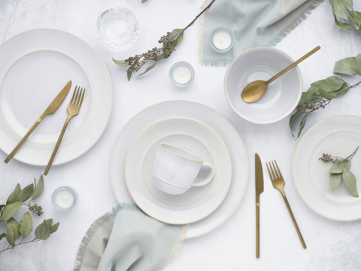 Kombinovaný servis Antique,16 dielny pre 4 osoby - biela, Basics, keramika - Creatable