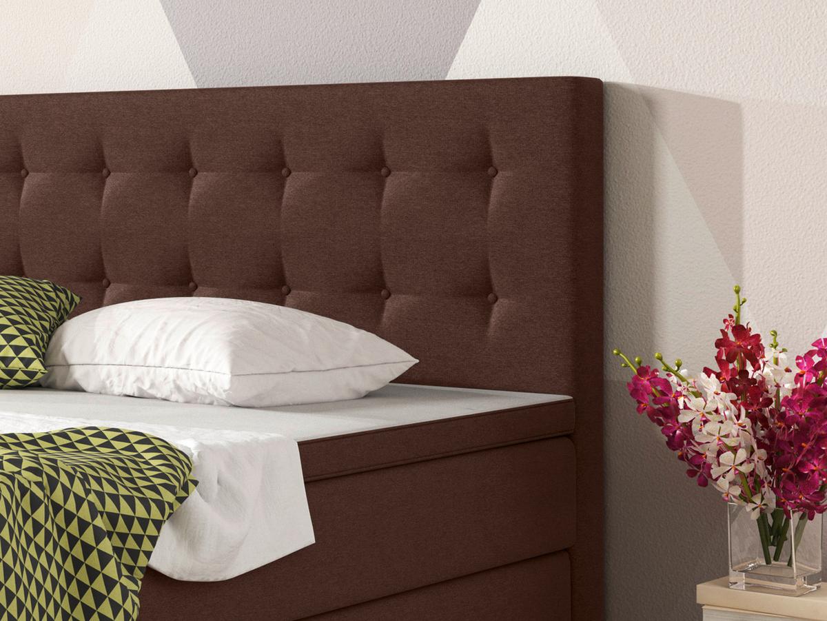Boxspringbett mit Topper 180x200 cm Köln-Bk - Silberfarben/Braun, KONVENTIONELL, Textil (180/115/210cm) - MID.YOU