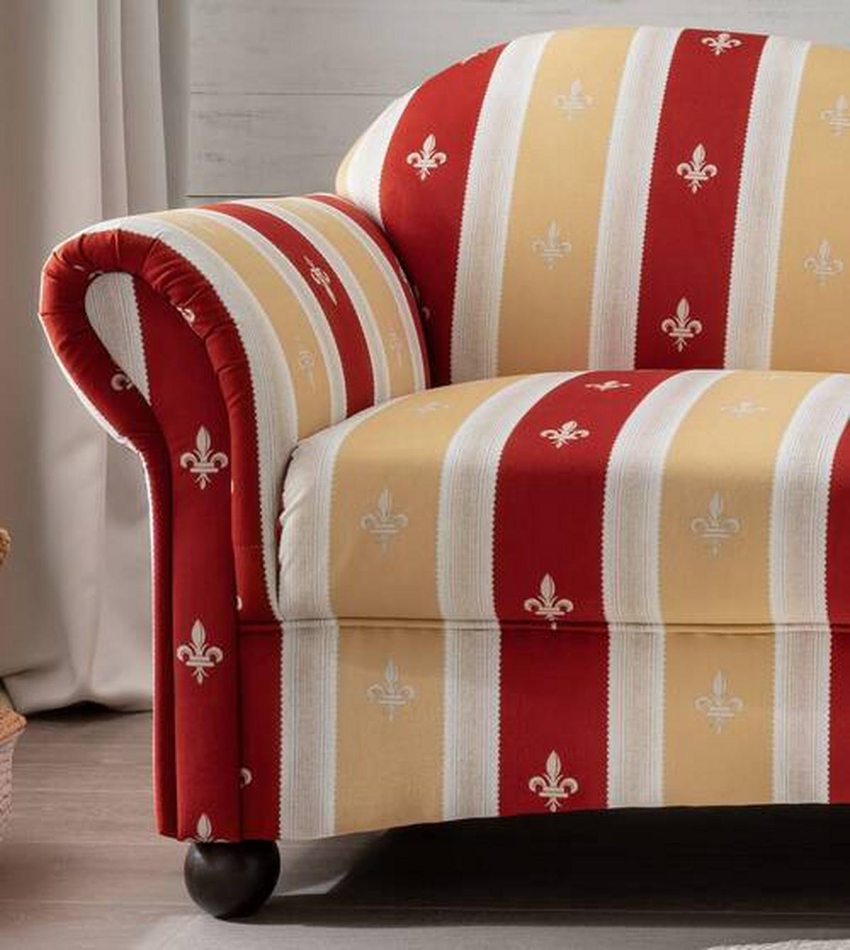 Ottomane Torello Rot - Wengefarben/Rot, KONVENTIONELL, Textil (86/84/190cm) - Livetastic
