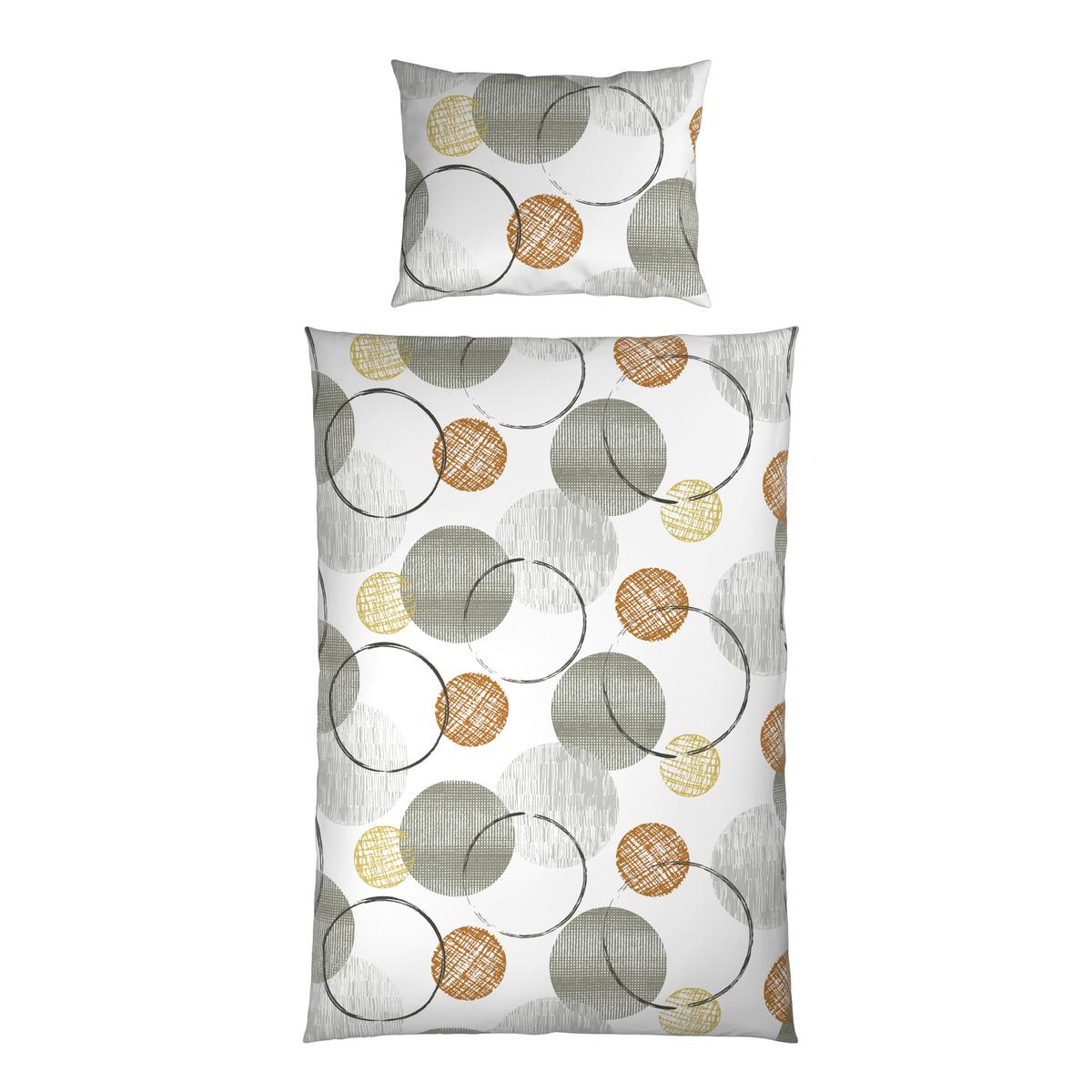 Bettwäsche Sandra - Senfgelb/Grau, MODERN, Textil - Luca Bessoni