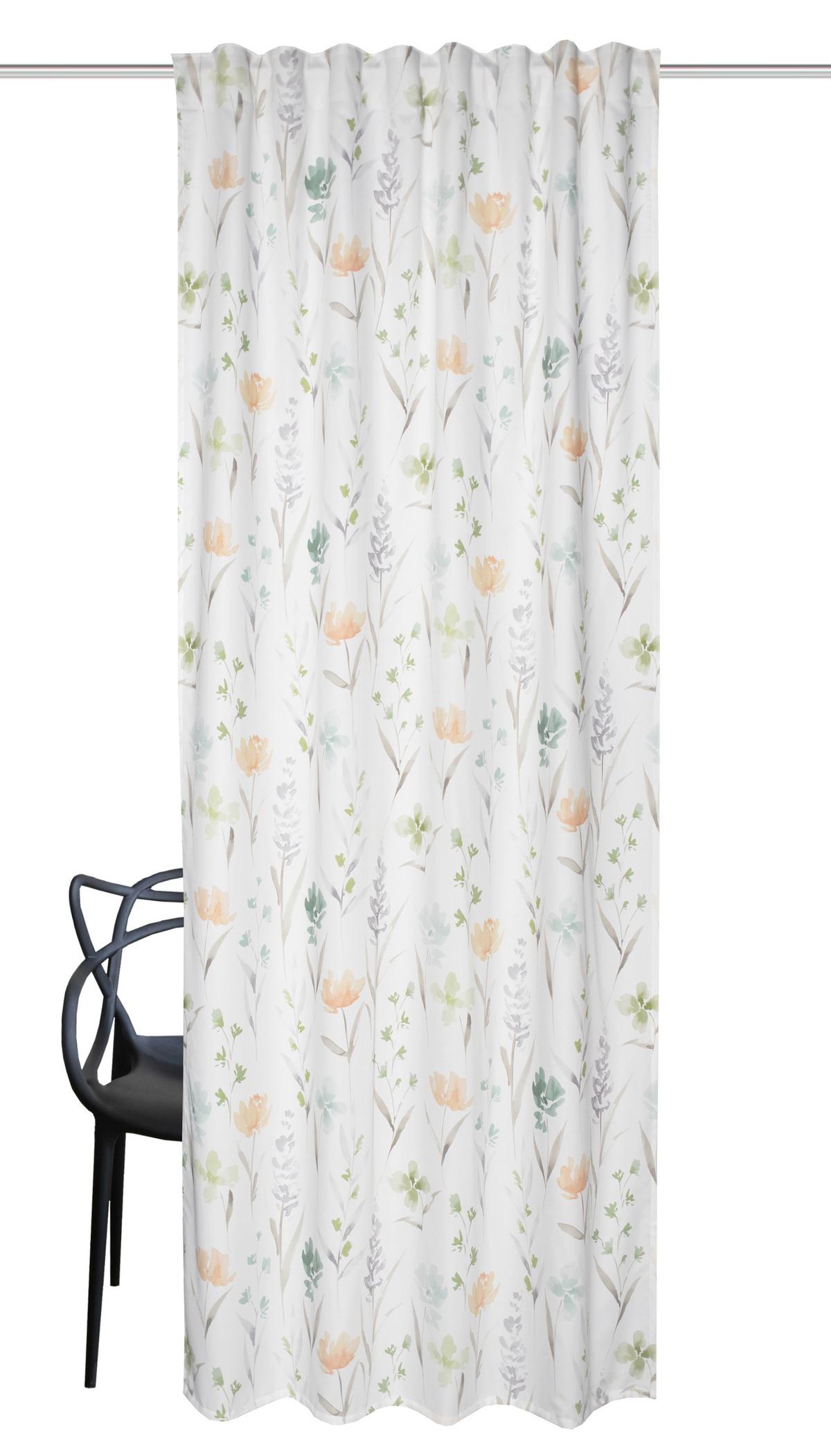 Fertigvorhang Danica - Grün, Natur, Textil (135/245cm)