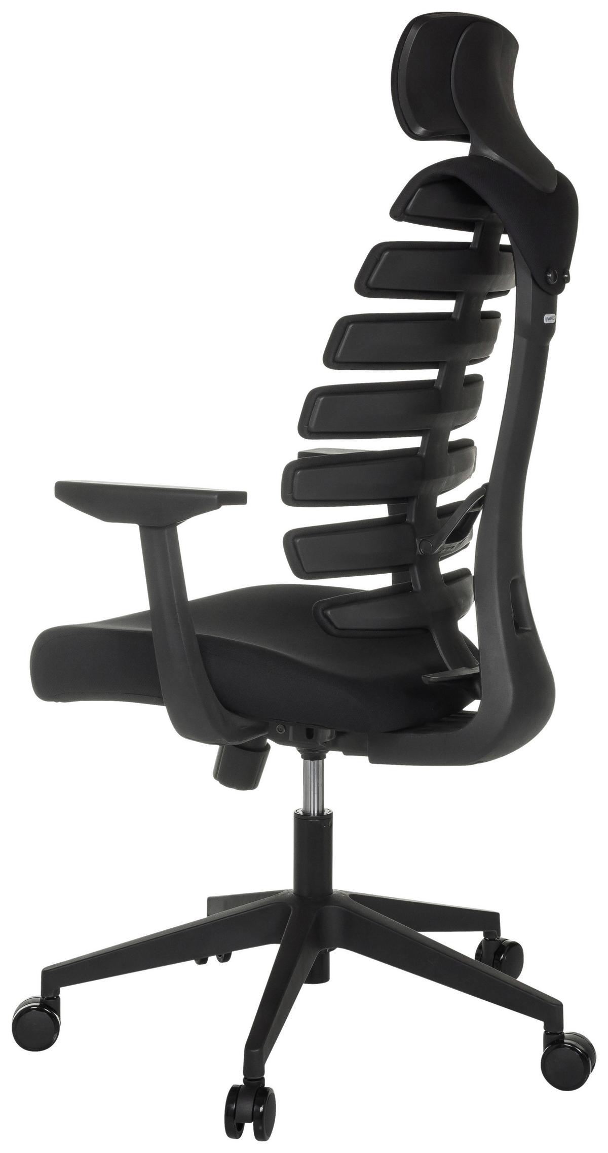 Drehstuhl Ergo Line Eco Schwarz B: 64 cm - Schwarz, MODERN, Kunststoff/Textil (64/120 - 130/62cm) - MID.YOU