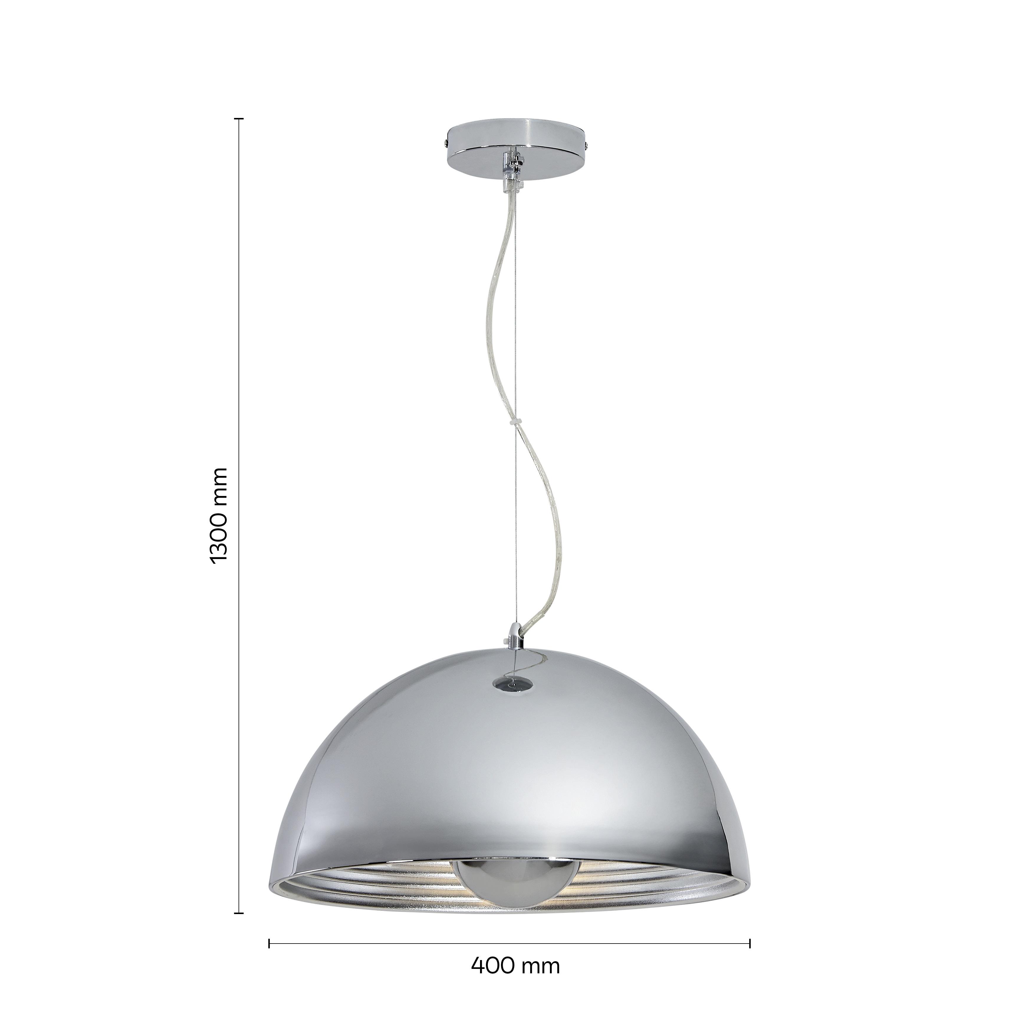 Závesná Lampa Isa - chrómová/strieborná, Moderný, kov (40/40/130cm) - Bessagi Home