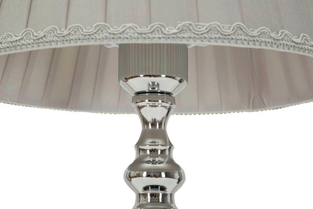 Tischleuchte Tilly Silberfarben B: 25 cm - Silberfarben, Basics, Glas/Textil (25/46/25cm)