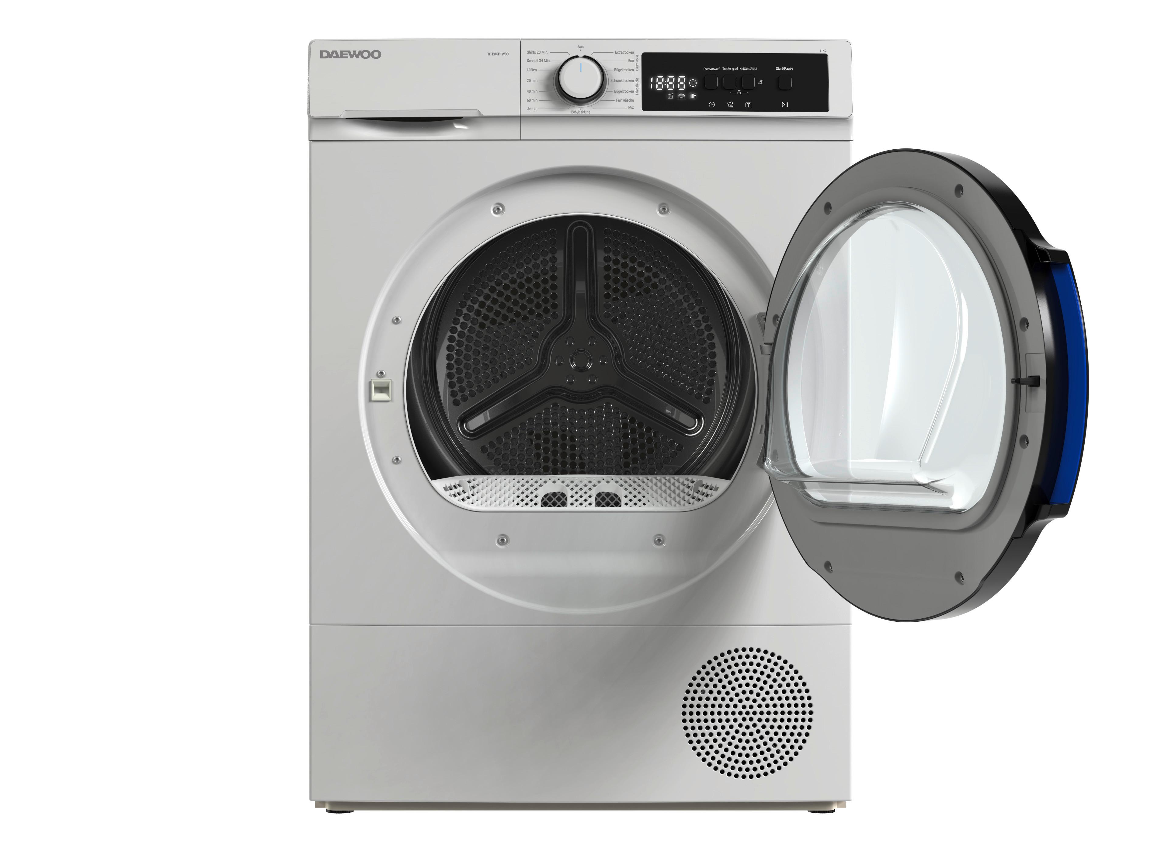 Wärmepumpentrockner 10840814 - Td-B8gp1wd0-De - Weiß, Basics, Metall (59.6/84.5/60.9cm) - Daewoo