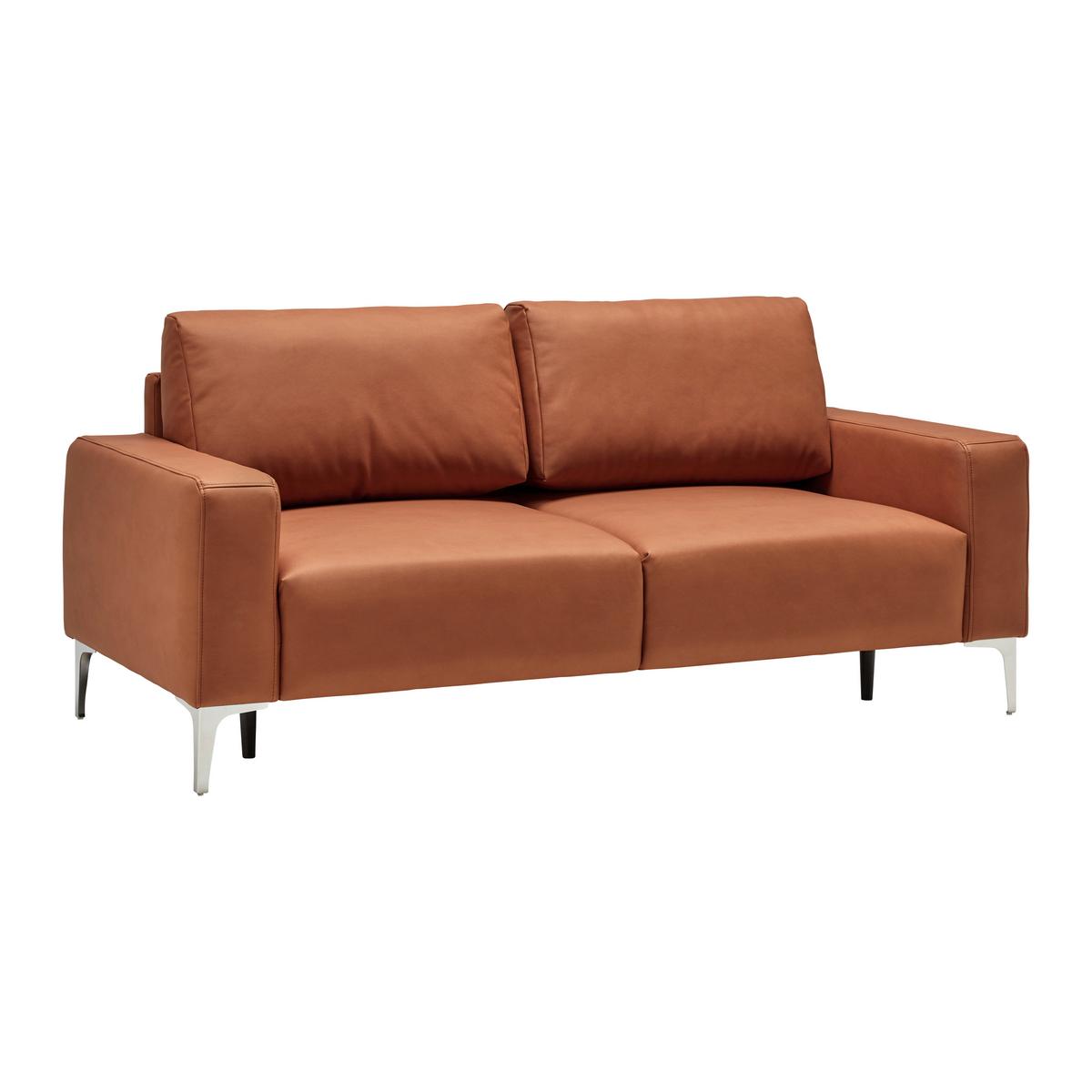 Třímístná pohovka CUSTOM, rezavá - rezavá/barvy chromu, Moderní, kov/textil (182/85/92cm) - Mömax