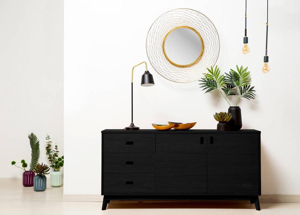 Tischleuchte Carisa 387 Schwarz B: 18 cm - Trend (47/18/69cm) - Kayoom