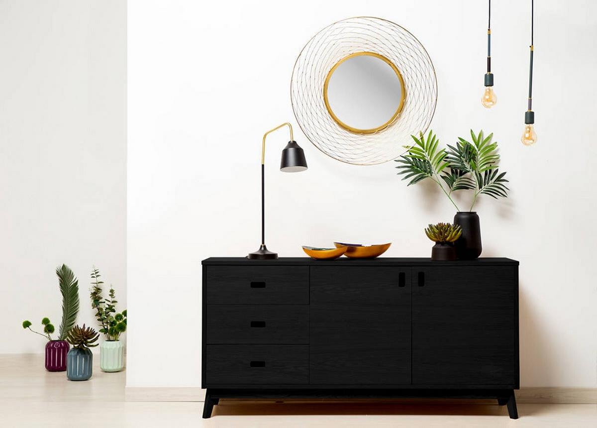 Tischleuchte Carisa 387 Schwarz B: 18 cm - Trend (47/18/69cm) - Kayoom