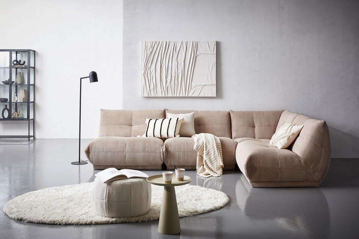 Ecksofa Giselle Taupe Cord - Taupe, Trend, Textil (315/210cm) - Livetastic