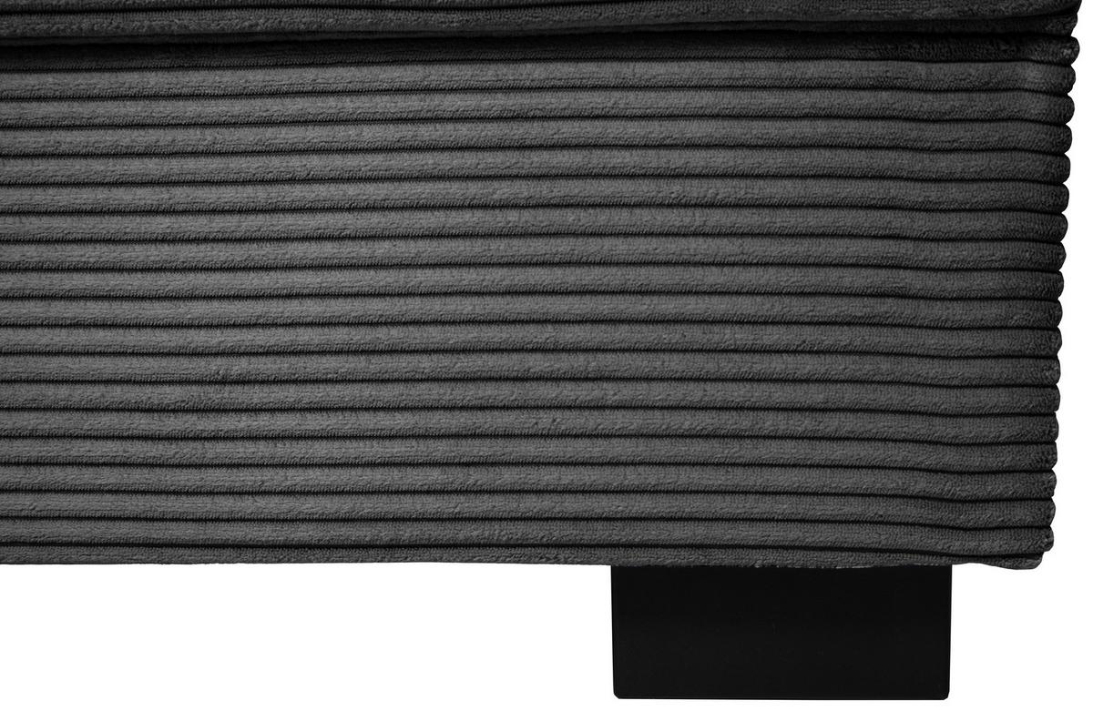 Souprava U MALTE, pravá, tmavě šedý manšestr - černá/tmavě šedá, Moderní, textil/plast (155/305/178cm) - Based