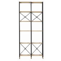 Regal Naturfarben/schwarz B: 87,5 Cm - Schwarz/Naturfarben, Design, Holzwerkstoff/Metall (87,50/210/30cm) - Livetastic