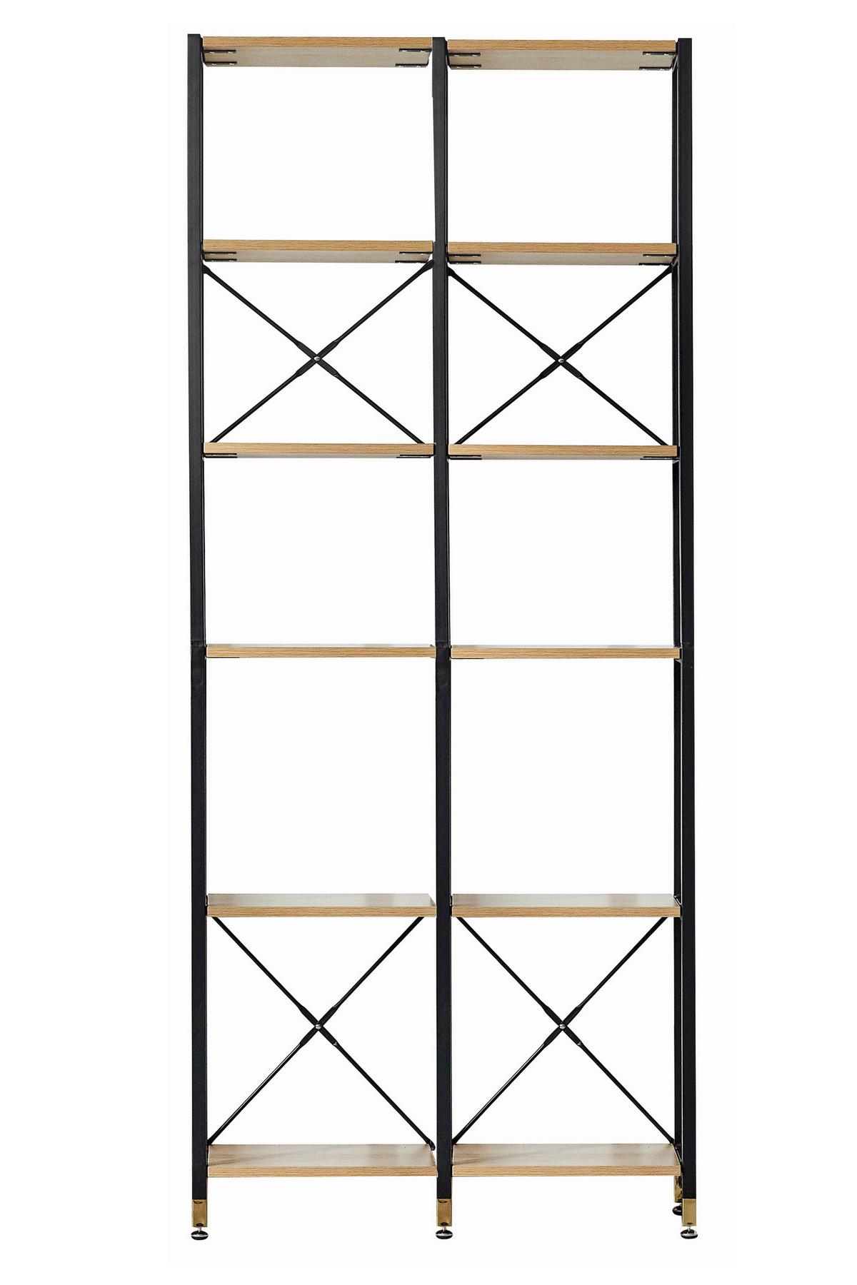 Regal Naturfarben/schwarz B: 87,5 Cm - Schwarz/Naturfarben, Design, Holzwerkstoff/Metall (87,50/210/30cm) - Livetastic