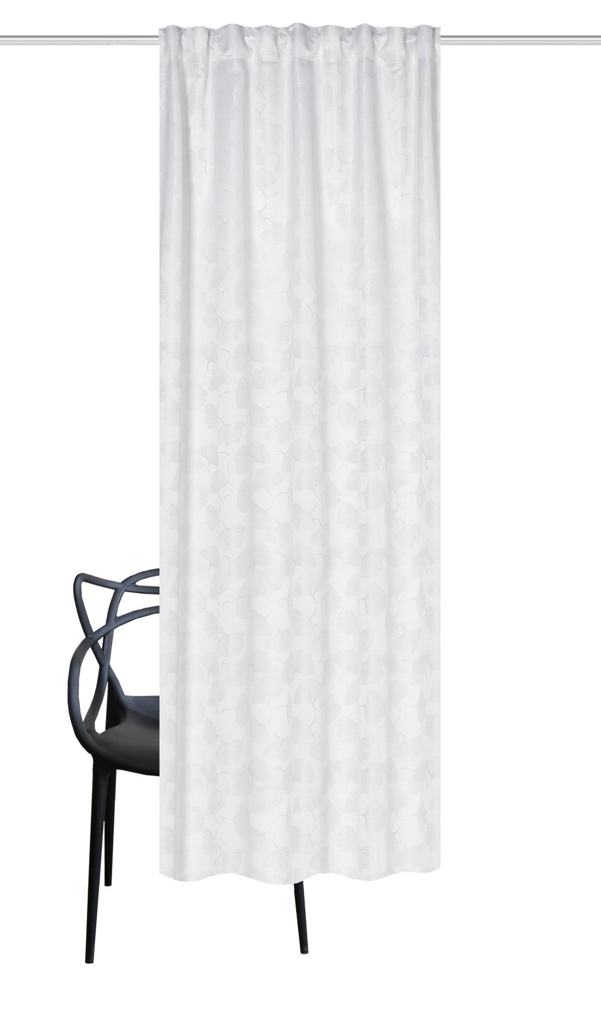 Fertigvorhang Gingko - Weiß, Trend, Textil (135/225cm)