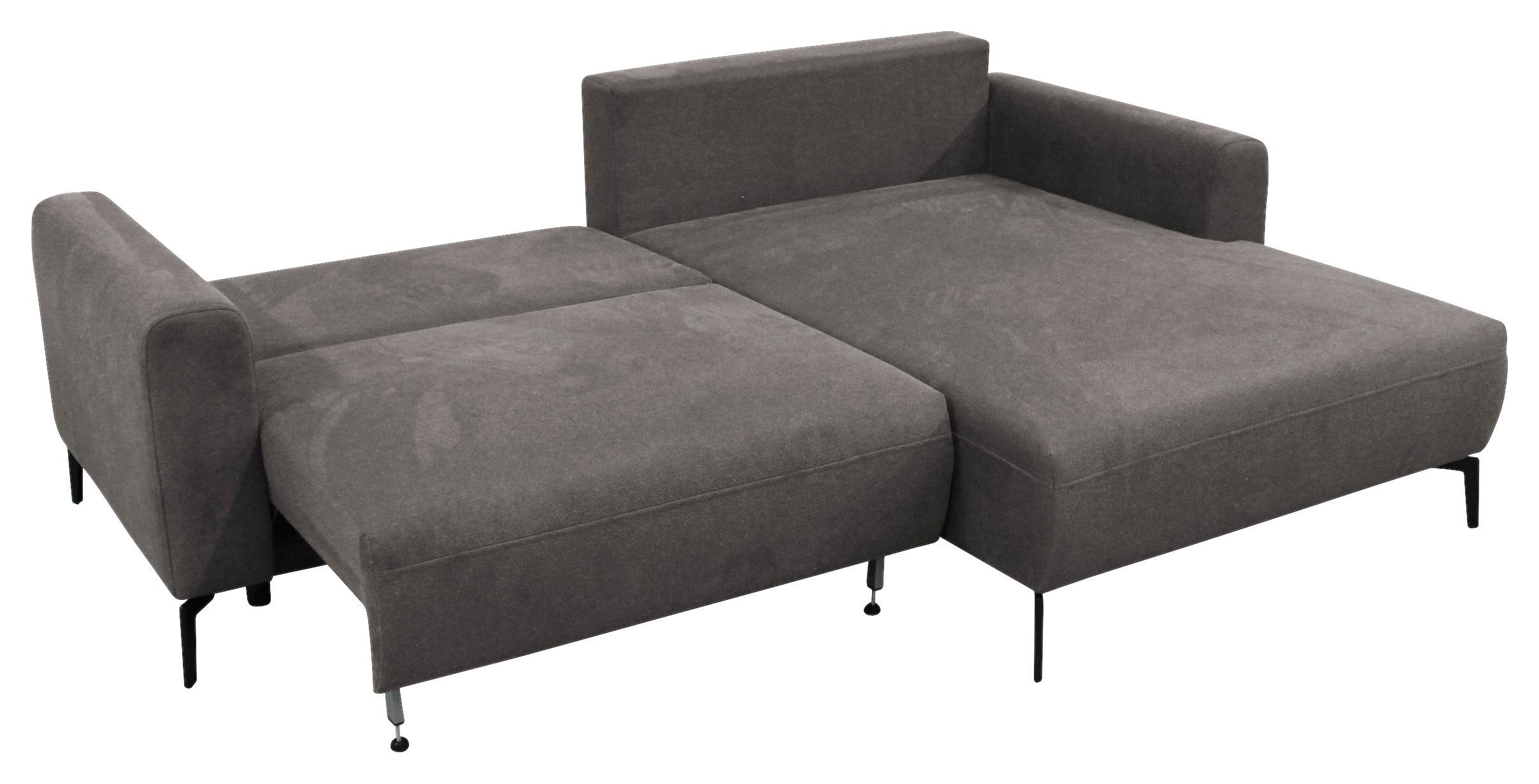 Ecksofa Prince Braun S: 240x163 cm - Schwarz/Braun, Design, Textil (240/163cm) - MID.YOU