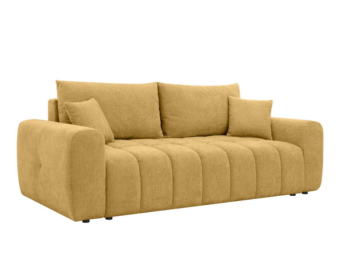 Schlafsofa Chelim Lux 3Dl Gelb B: 241cm - Gelb/Schwarz, Design, Textil (241/90/106cm) - MID.YOU