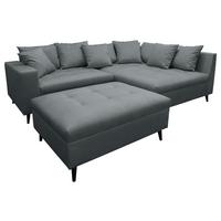 Ecksofa Pruno Dunkelgrau S: 247x174 Cm - Dunkelgrau/Schwarz, Design, Textil (247/174cm) - MID.YOU