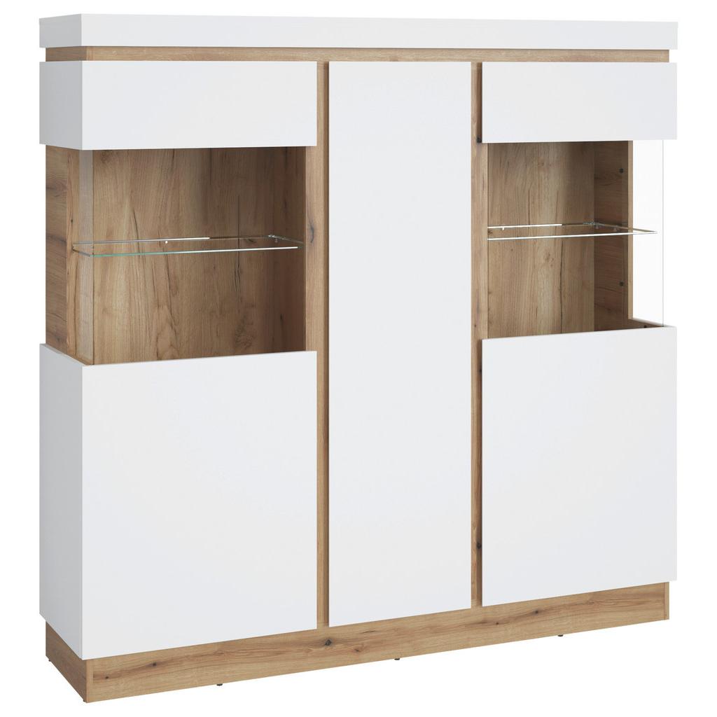 Highboard Calabria Weiß/eiche Dekor B: 166,8 Cm