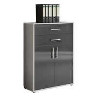 Aktenschrank Office Edition - Anthrazit Hochglanz/Grau, MODERN, Holzwerkstoff (84,5/114/33cm) - MID.YOU