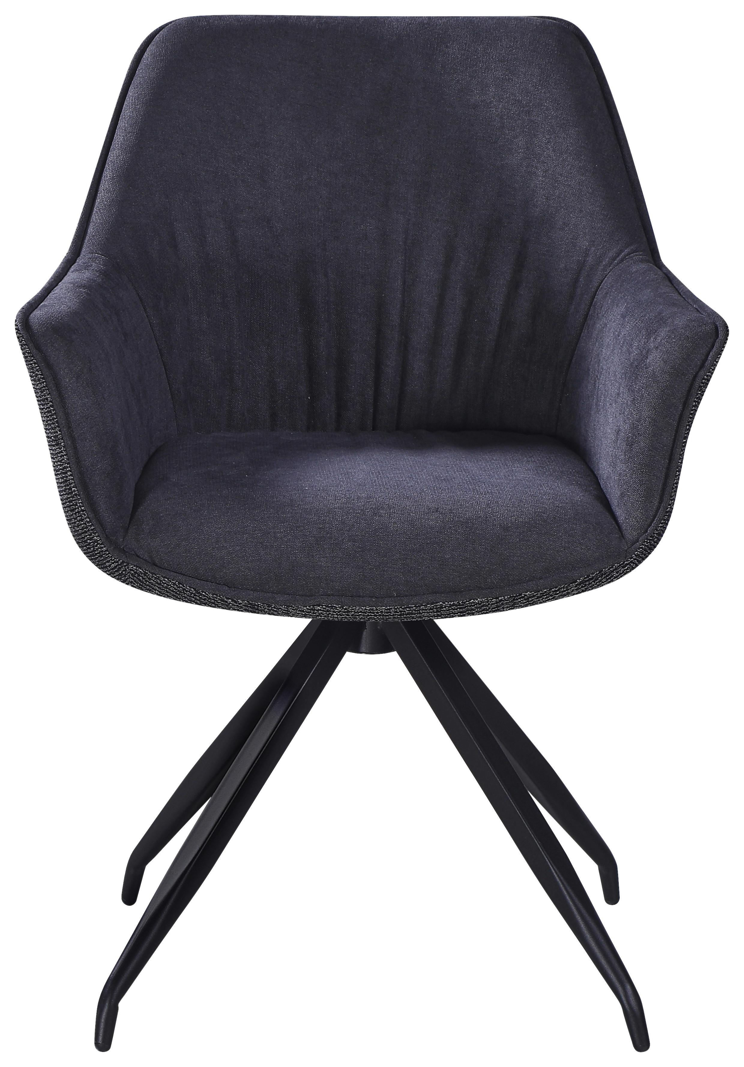 ŽIDLE S PODRUČKAMI NOVA - šedá/černá, Moderní, kov/textil (64/85/62cm) - Premium Living