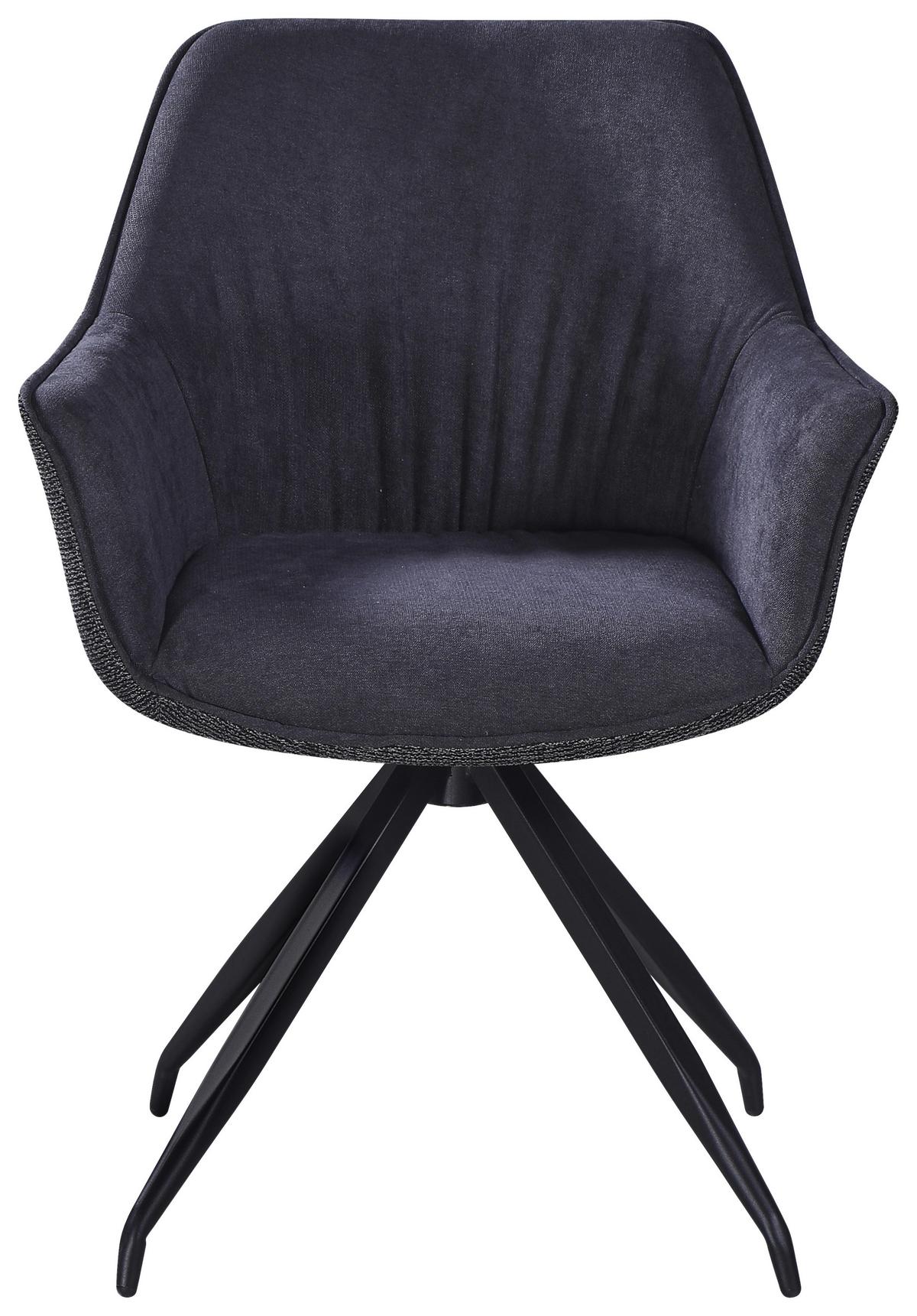 ŽIDLE S PODRUČKAMI NOVA - šedá/černá, Moderní, kov/textil (64/85/62cm) - Premium Living