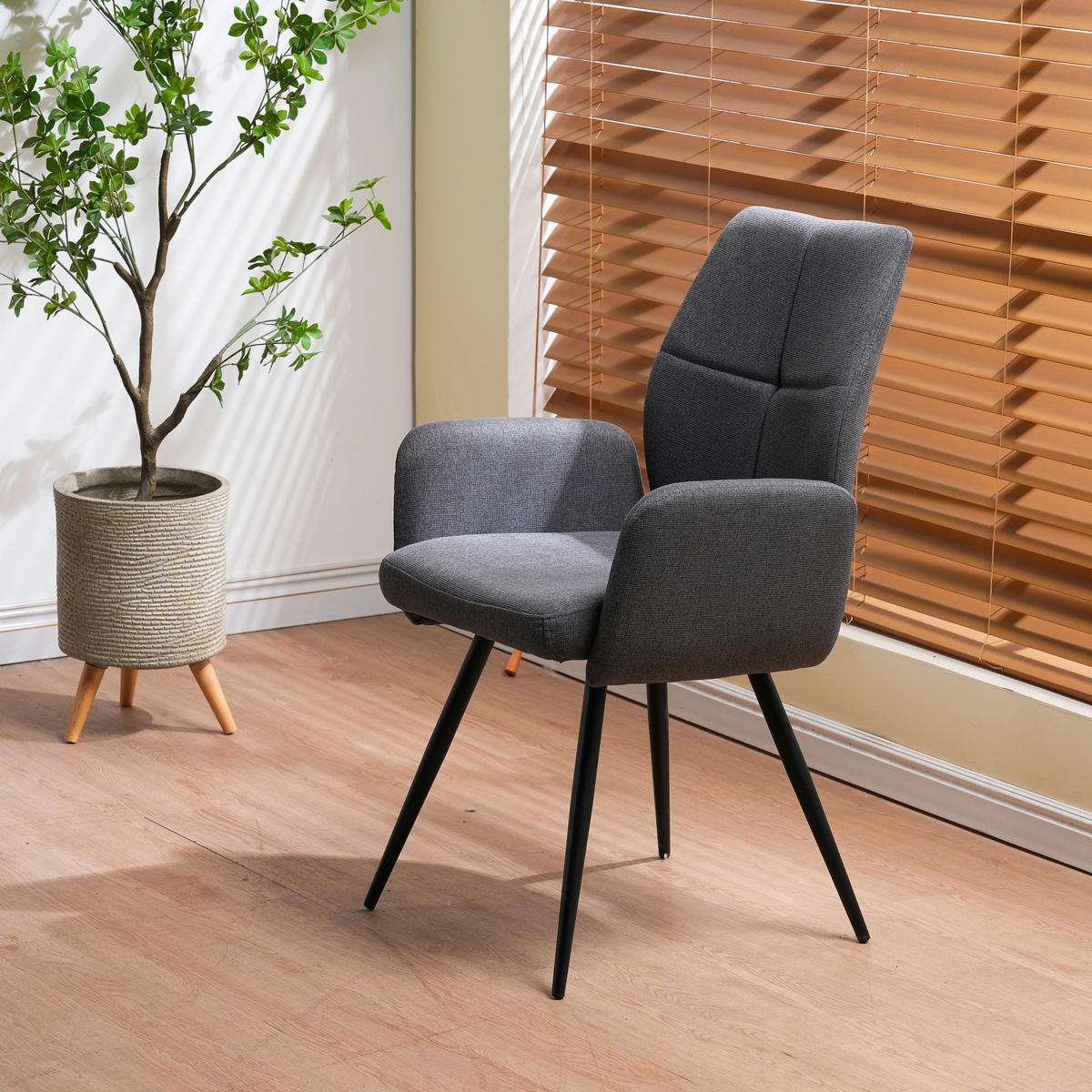 Armlehnstuhl Udo Grau/Schwarz B: 58 cm - Schwarz/Grau, MODERN, Textil/Metall (58/91/59cm) - Livetastic