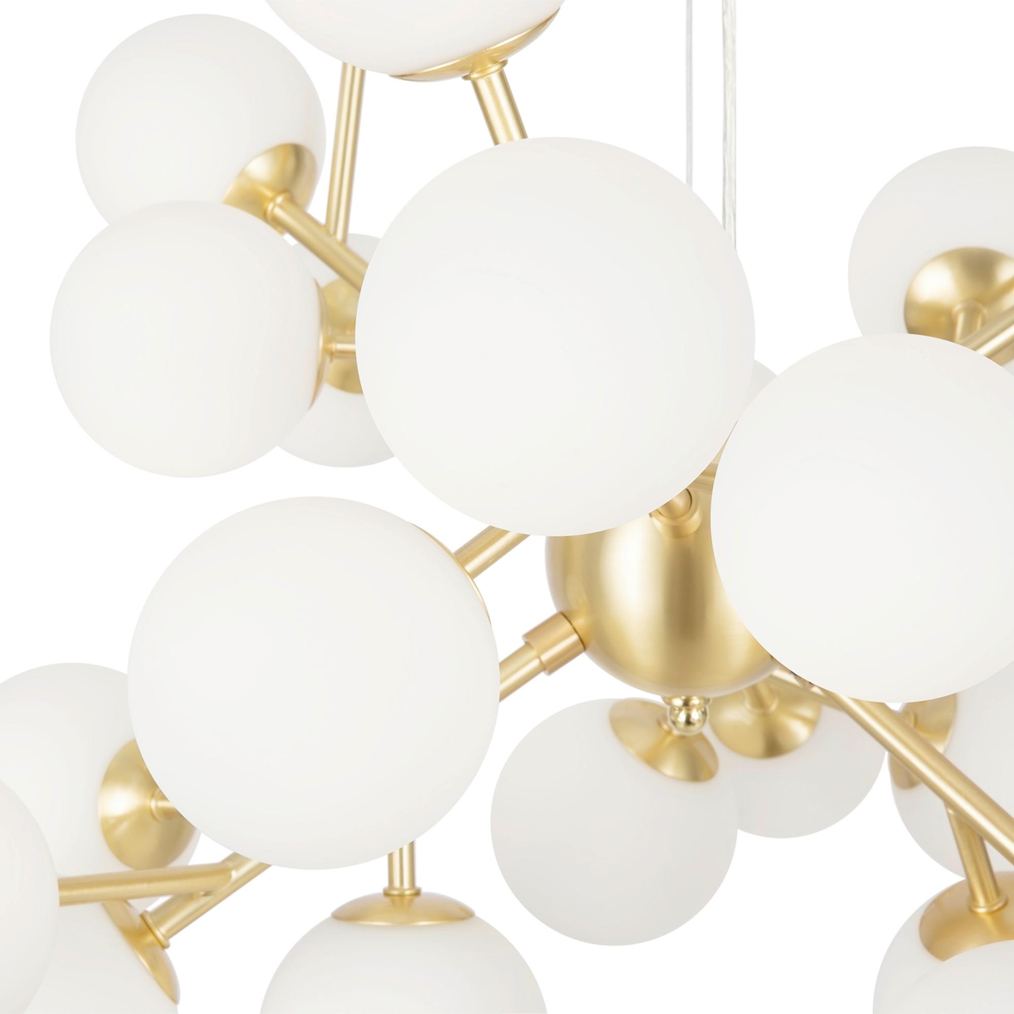 Pendelleuchte Dallas - Goldfarben/Weiß, Trend, Glas/Metall (65/40cm) - MAYTONI