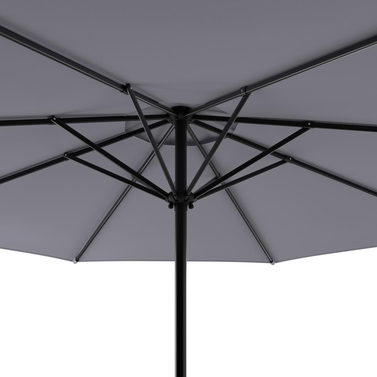 Sonnenschirm Kos D: 234 cm UV-Beständig dunkelgrau - Dunkelgrau/Hellgrau, MODERN, Textil/Metall (234cm) - Beldano