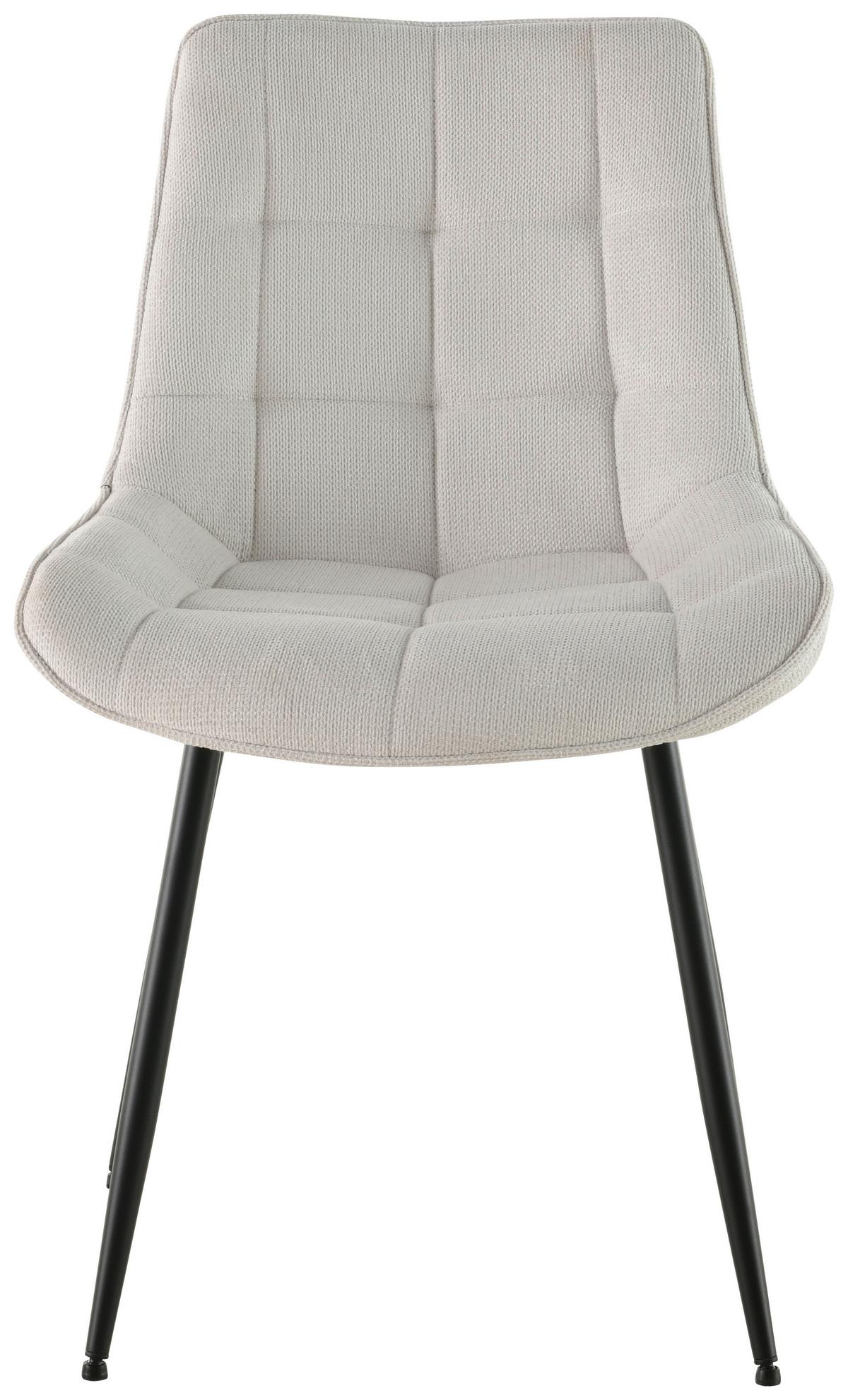 Polsterstuhl Lenny Leinenoptik Weiß - Schwarz/Weiß, LIFESTYLE, Holz/Textil (54/88/60cm) - Livetastic