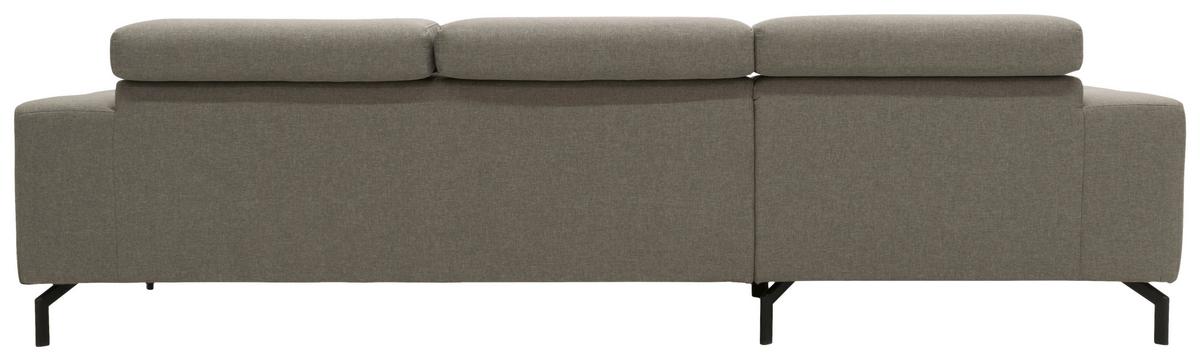 Ecksofa Cunelli Silberfarben Webstoff - Silberfarben/Schwarz, Design, Textil (175/292cm) - MID.YOU