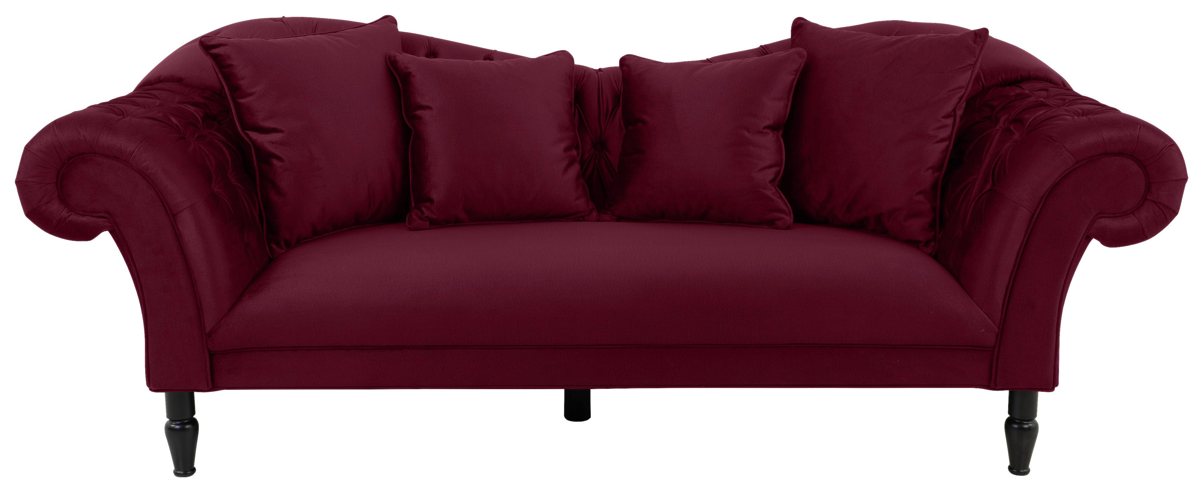 3-Sitzer-Sofa Cupido - Rot/Schwarz, Design, Textil (242/91/104cm) - MID.YOU
