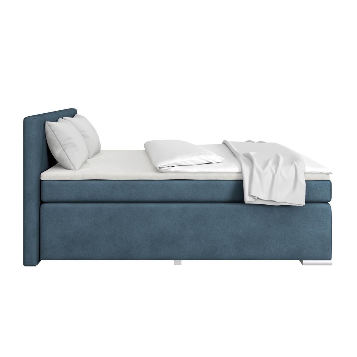 Boxspringbett Mira 1 - Dunkelblau, Basics, Holz/Kunststoff (160/200cm)
