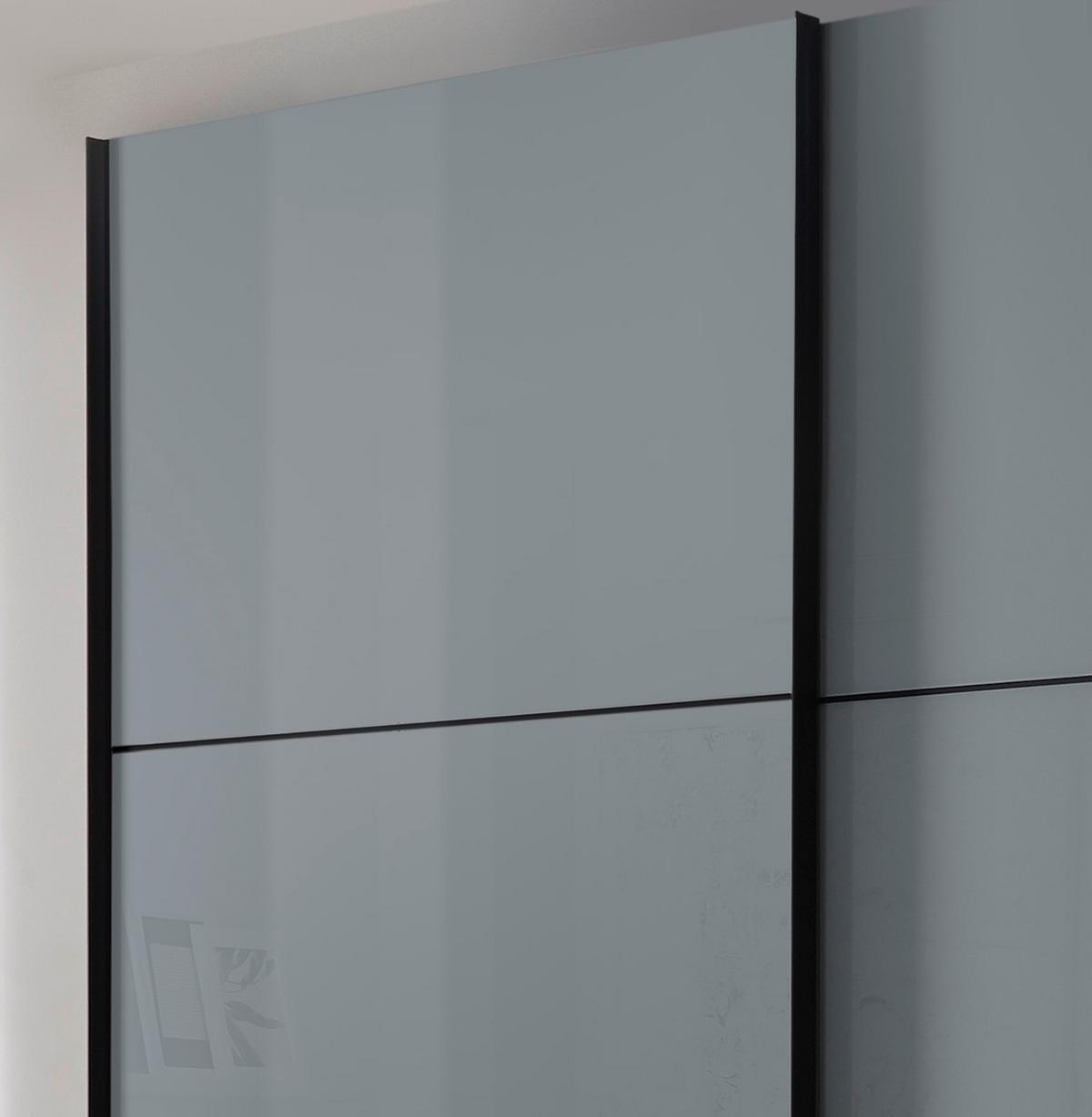 Schwebetürenschrank Glasfront 167 Cm Includo, Hellgrau - Dunkelgrau/Hellgrau, MODERN, Glas/Holzwerkstoff (167/222/68cm)