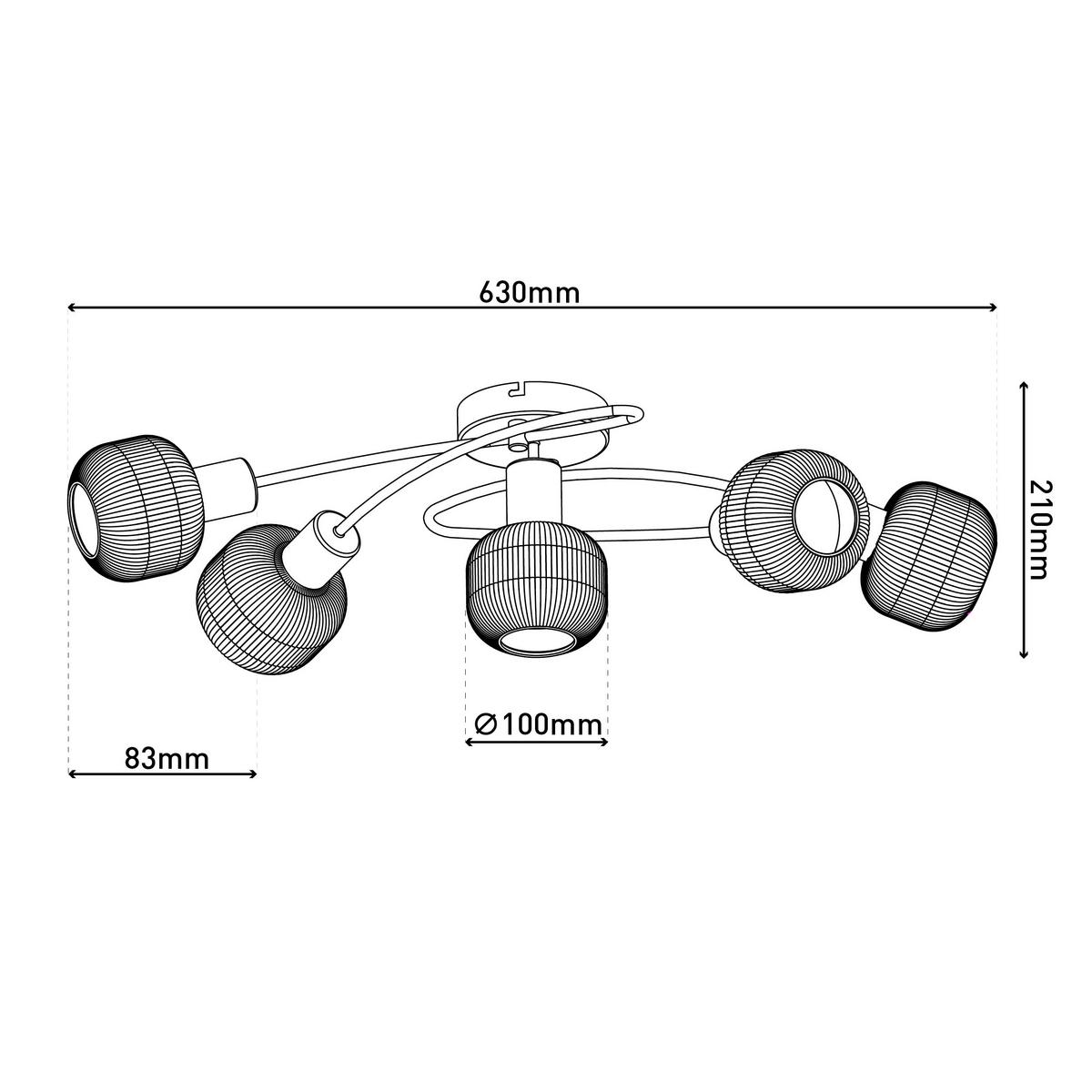 Deckenstrahler Exkl. E14, 40w - Weiß, LIFESTYLE, Glas/Metall (63/38/21cm) - Näve