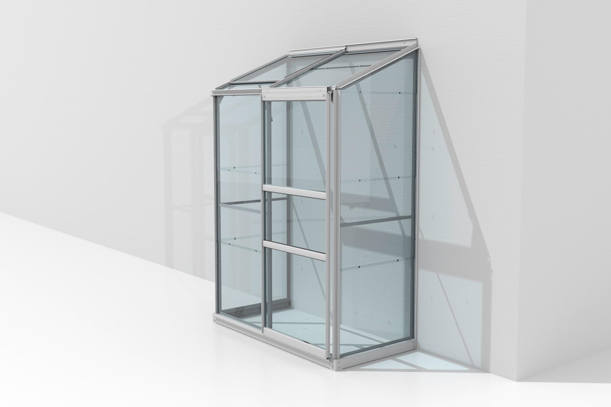 Anlehn-Gewächshausbausatz Ida 900 Esg3mm, Alu