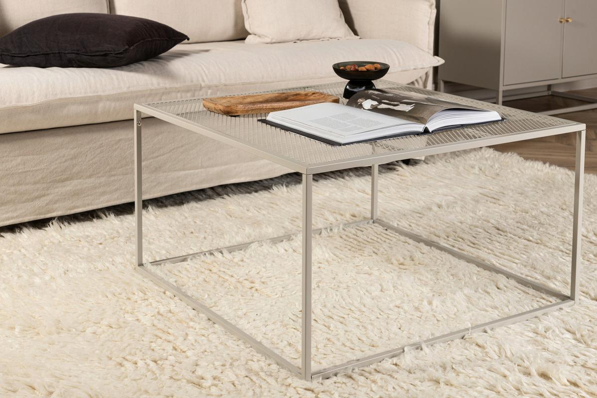 Couchtisch Netz - Beige, Design, Metall (80/80/45cm) - Livetastic