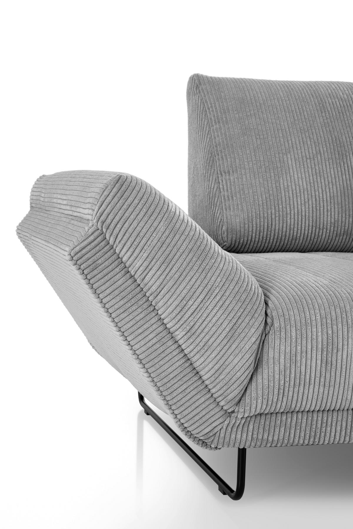 Schlafsofa Hellgrau B: 210 Cm - Hellgrau/Schwarz, Design, Textil (210/95/97cm) - MID.YOU
