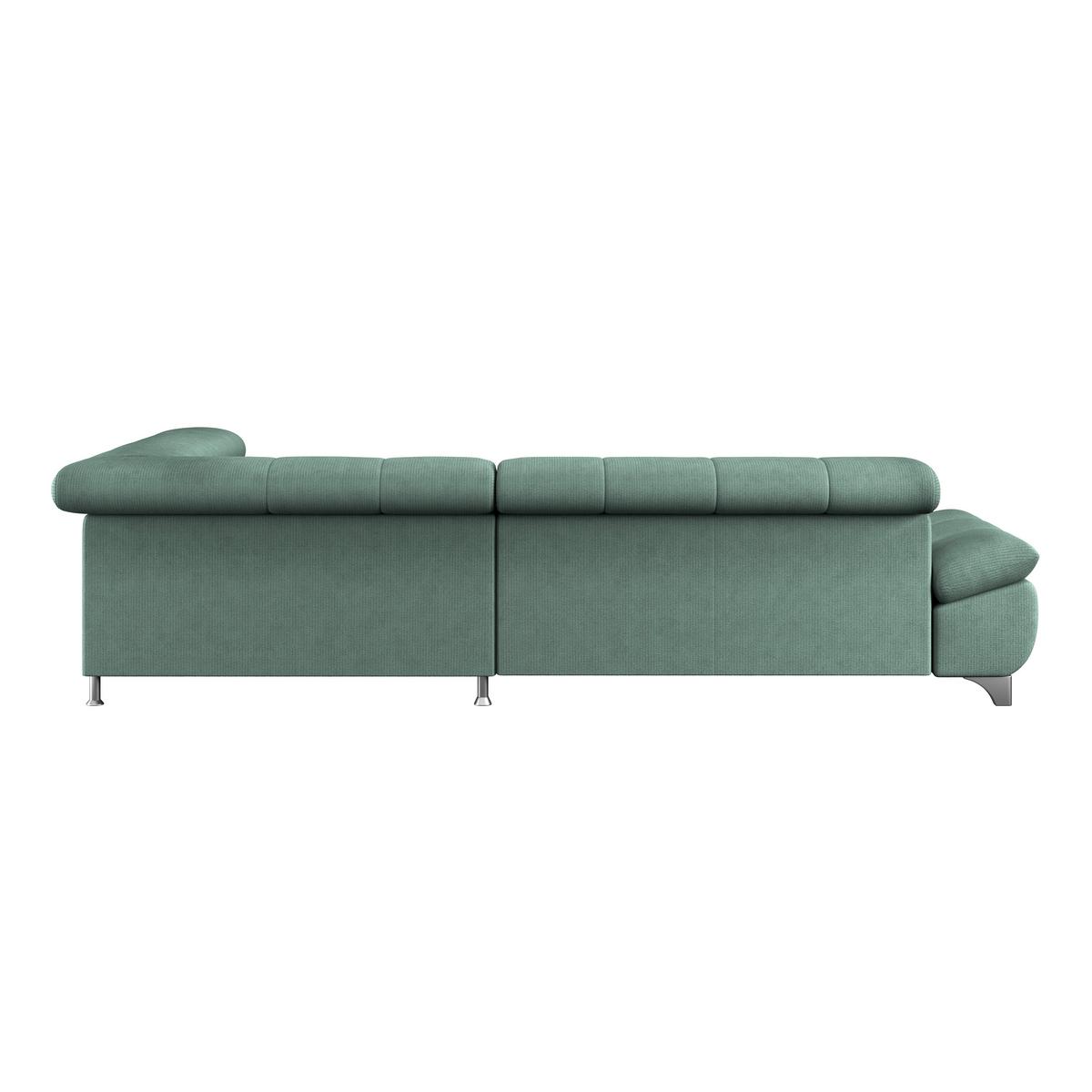 Ecksofa Mit Schlaffunktion Gemini Grün 312x234 Cm - Chromfarben/Dunkelgrün, KONVENTIONELL, Textil (312/234cm)